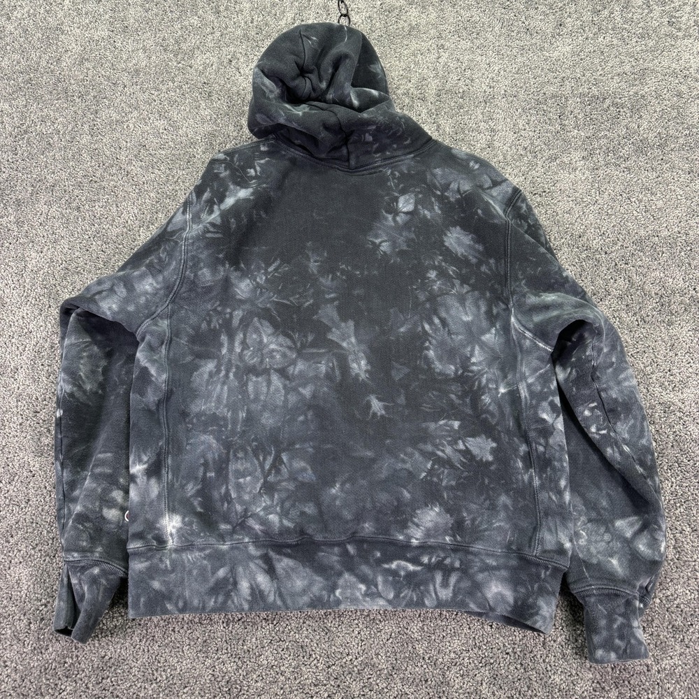 Champion Hoodie Mens Large Gray Tie Dye Reverse Weave Pullover Logo Casual City - Picture 2 of 12